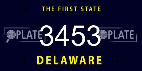 3453 Delaware License Plate