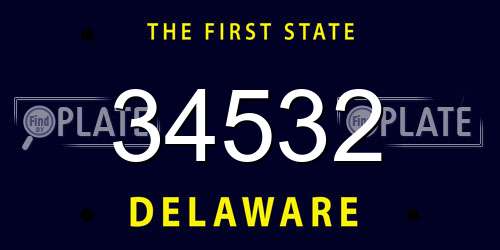 34532 Delaware License Plate