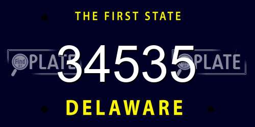 34535 Delaware License Plate