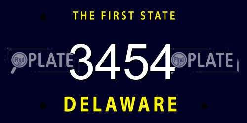 3454 Delaware License Plate