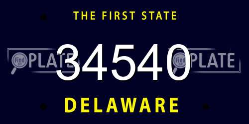 34540 Delaware License Plate