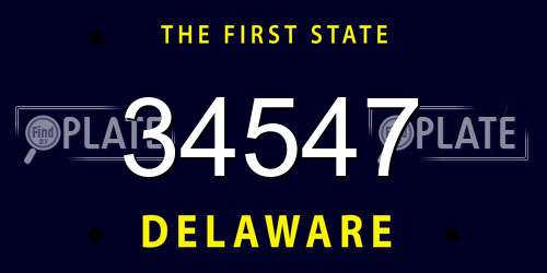 34547 Delaware License Plate