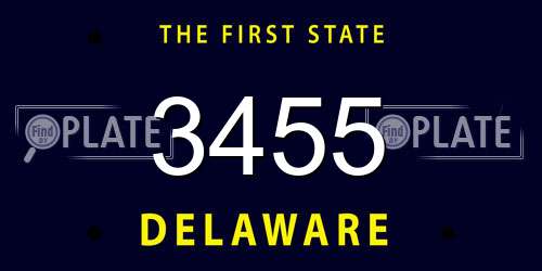 3455 Delaware License Plate
