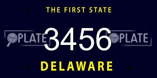3456 Delaware License Plate