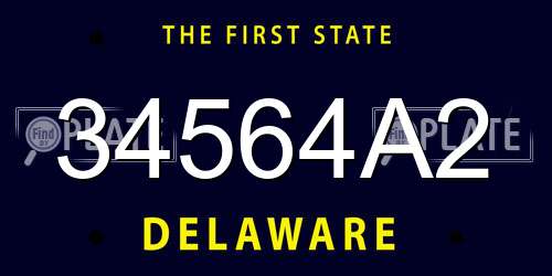 34564A2 Delaware License Plate