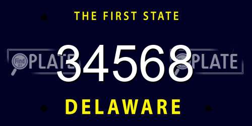 34568 Delaware License Plate