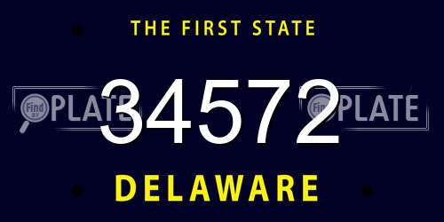 34572 Delaware License Plate