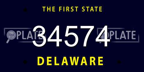 34574 Delaware License Plate