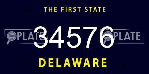 34576 Delaware License Plate