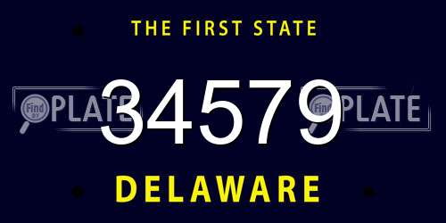 34579 Delaware License Plate