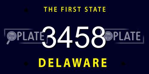 3458 Delaware License Plate