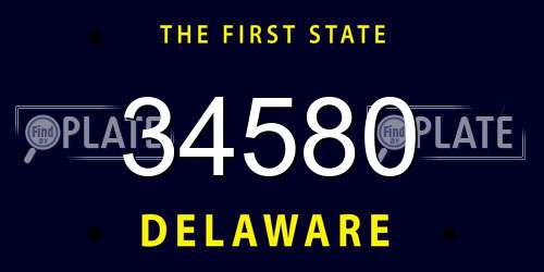 34580 Delaware License Plate