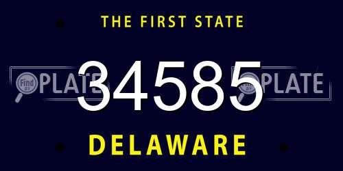 34585 Delaware License Plate