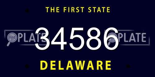 34586 Delaware License Plate
