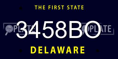 3458BO Delaware License Plate