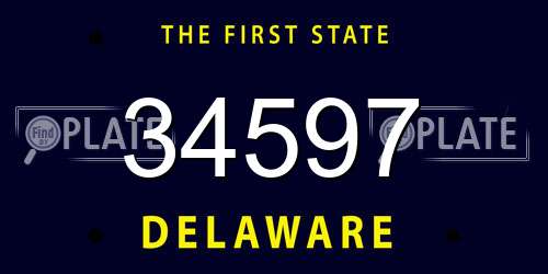 34597 Delaware License Plate