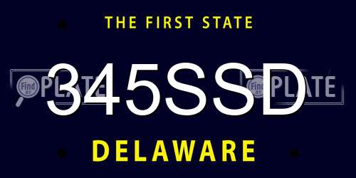 345SSD Delaware License Plate