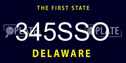 345SSO Delaware License Plate