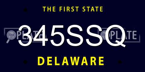 345SSQ Delaware License Plate