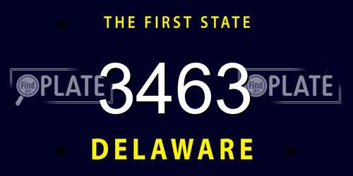 3463 Delaware License Plate