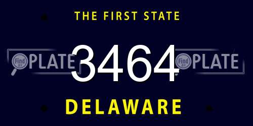 3464 Delaware License Plate