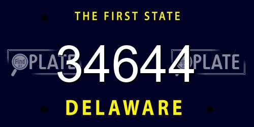 34644 Delaware License Plate