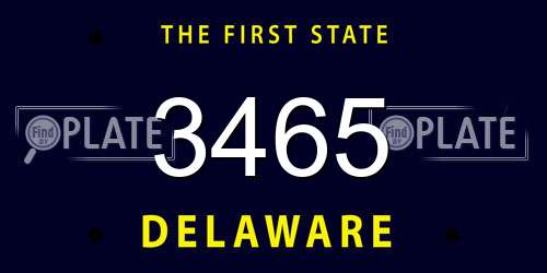 3465 Delaware License Plate