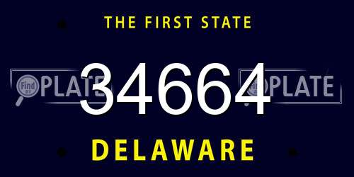 34664 Delaware License Plate