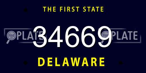 34669 Delaware License Plate