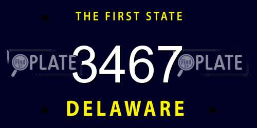 3467 Delaware License Plate
