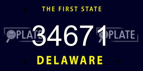 34671 Delaware License Plate