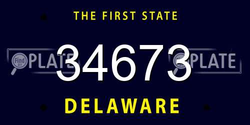 34673 Delaware License Plate