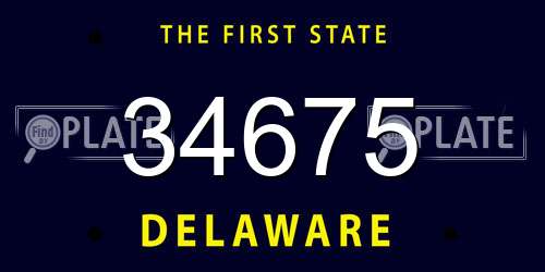 34675 Delaware License Plate