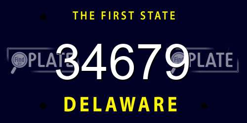 34679 Delaware License Plate