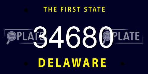 34680 Delaware License Plate