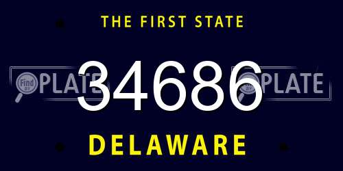 34686 Delaware License Plate