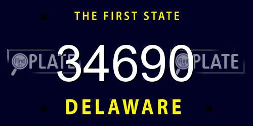 34690 Delaware License Plate