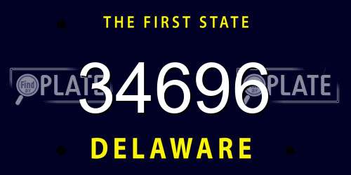 34696 Delaware License Plate