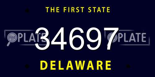 34697 Delaware License Plate