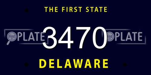 3470 Delaware License Plate
