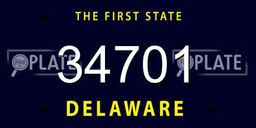 34701 Delaware License Plate