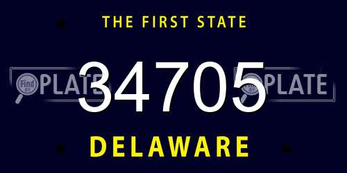 34705 Delaware License Plate