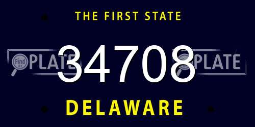 34708 Delaware License Plate