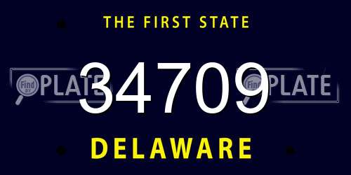 34709 Delaware License Plate