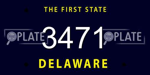 3471 Delaware License Plate