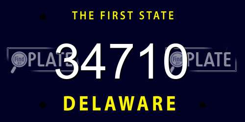 34710 Delaware License Plate