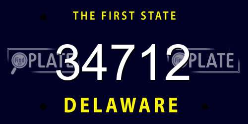 34712 Delaware License Plate