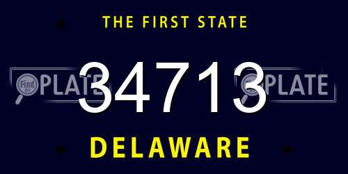 34713 Delaware License Plate