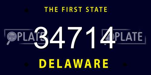 34714 Delaware License Plate