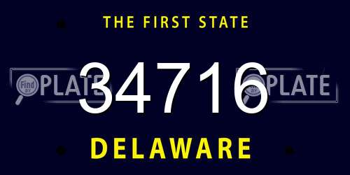 34716 Delaware License Plate